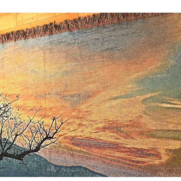 Beautiful Throw multicolored with Black tree 60x50 reversible - Picture 2 of 5